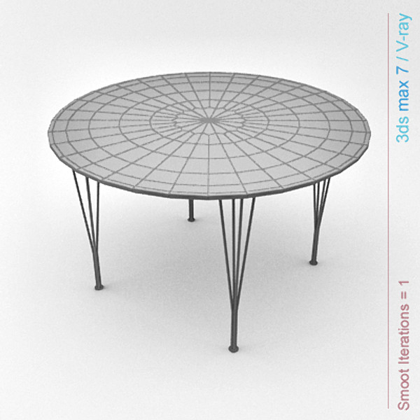 arne jacobsen tables 3d model - circular table span legs... by Lajhar 